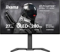 Iiyama G-Master GOB2701QSC-B1 - 27" Tandem WOLED QHD 280Hz USB-C 65W Pivot Compatible G-SYNC