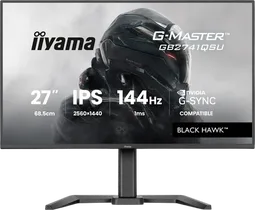 Iiyama G-Master GB2741QSU-B1 - 27"QHD 144Hz IPS 1ms Pivot Adaptive Sync G-Sync