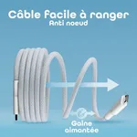 T'nB Câble USB-C vers USB-C - 1,5m - Bleu, miniature 3