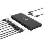 Port Station d'accueil USB-C - 11 ports - 100W - Noir, miniature 1