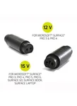 Port Chargeur secteur 60W pour MICROSOFT Surface - 2 embouts, miniature 3