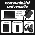 T'nB Chargeur universel USB-C - 45W - 1.8m - Noir, miniature 6