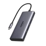 UGREEN 6 ports USB-C vers 2xUSB 3.0 + 2xHDMI + 2xUSB-C - 8K 30Hz - 100W - Gris, miniature 1