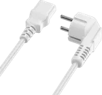 Compatible Câble d'alimentation (CEE 7 vers C13) - 2m Blanc, miniature 2
