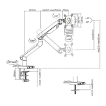 Kimex International Support de bureau Full Motion écran 17"- 32" Blanc VESA Max 100x100 Charge Max 9Kg, miniature 3