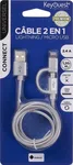 KEYOUEST Câble USB/Lightning/Micro USB-B - 1.2m - Gris, miniature 2